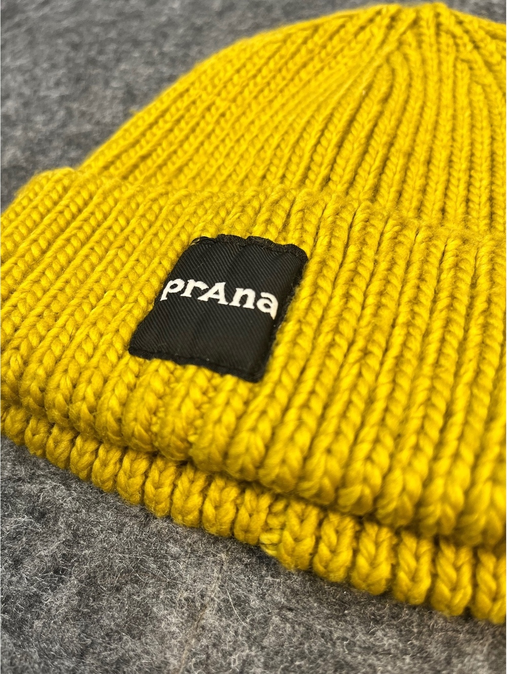 prAna Yellow Knit Beanie Hat